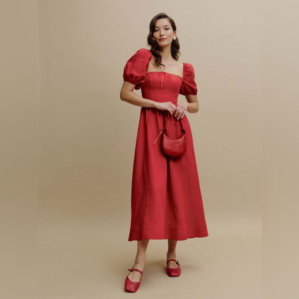 Reformation Marella Linen Dress, Size 2